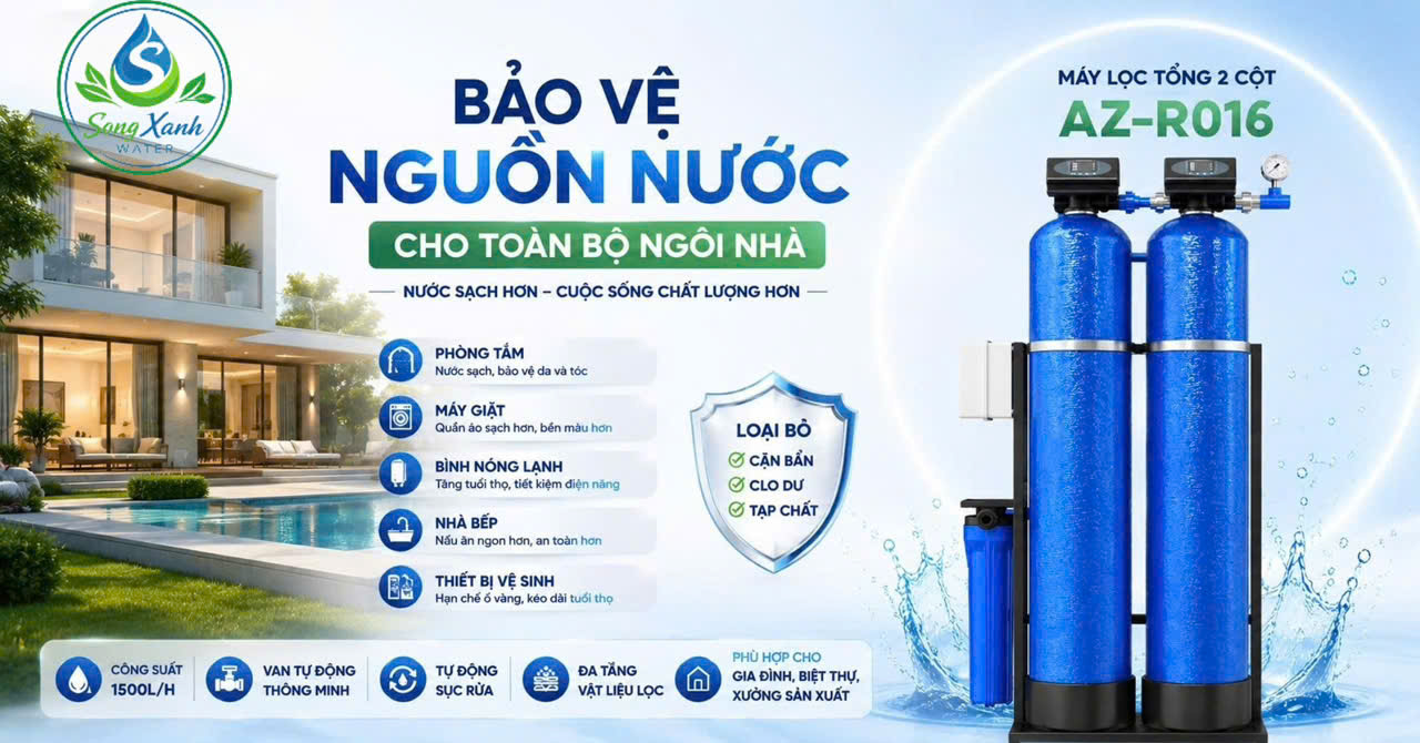 Bộ Lọc Tổng 3 Cấp Lọc AZ-R016, Lọc tổng, lọc đầu nguồn, lọc nước sinh hoạt, lọc nước giá tốt, lọc nước Đà Nẵng, Lọc nước sạch