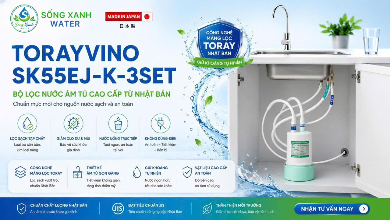bộ lọc nước Torayvino SK55 EJ-K 3SET Nhật Bản