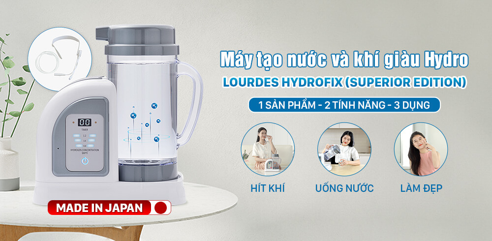 Nước Hydro, Máy tạo nước và khí hydro, Nước chống oxy hóa, trẻ hóa, Công dụng của nước Hydro, Lourdes, lourdes hydrofix, Lourdes Hydrofix Superior Edition, Máy tạo nước Hydro, Nước Hydro, nước hydrogen, Máy tạo nước và khí Hydro Lourdes Hydrofix (Superior Edition)