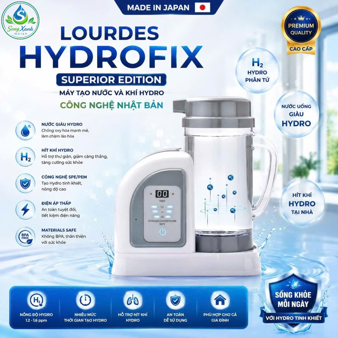 Máy tạo nước và khí Hydro Lourdes Hydrofix (Superior Edition) - Ảnh 2