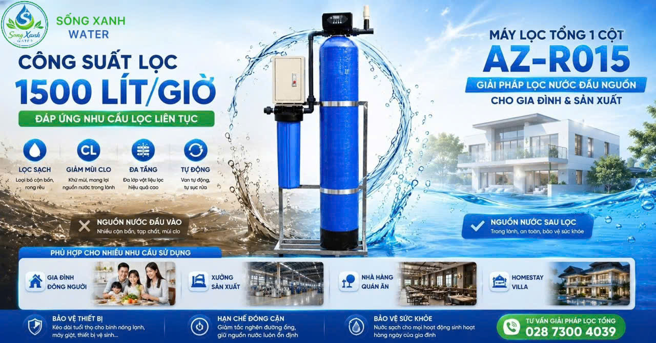 Lọc tổng, lọc đầu nguồn, lọc nước sinh hoạt, lọc nước giá tốt, lọc nước Đà Nẵng, Lọc nước sạch