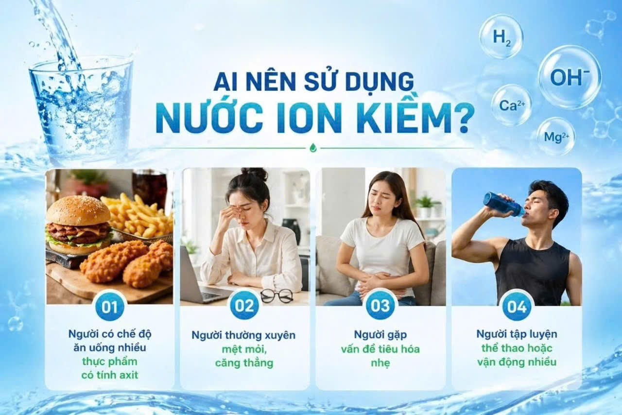 Ai nên sử dụng nước ion kiềm