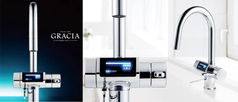 Các dòng máy lọc nước nói chung thường cần phải lắp thêm một vòi phụ để chuyên lấy nước uống, tuy nhiên, với GRACIA thì việc đó không cần thiết. Hệ vòi GRACIA tích hợp 2 cần gạt, một bên là nước rửa thông thường, một bên để lấy nước sức khỏe (nước điện giải).