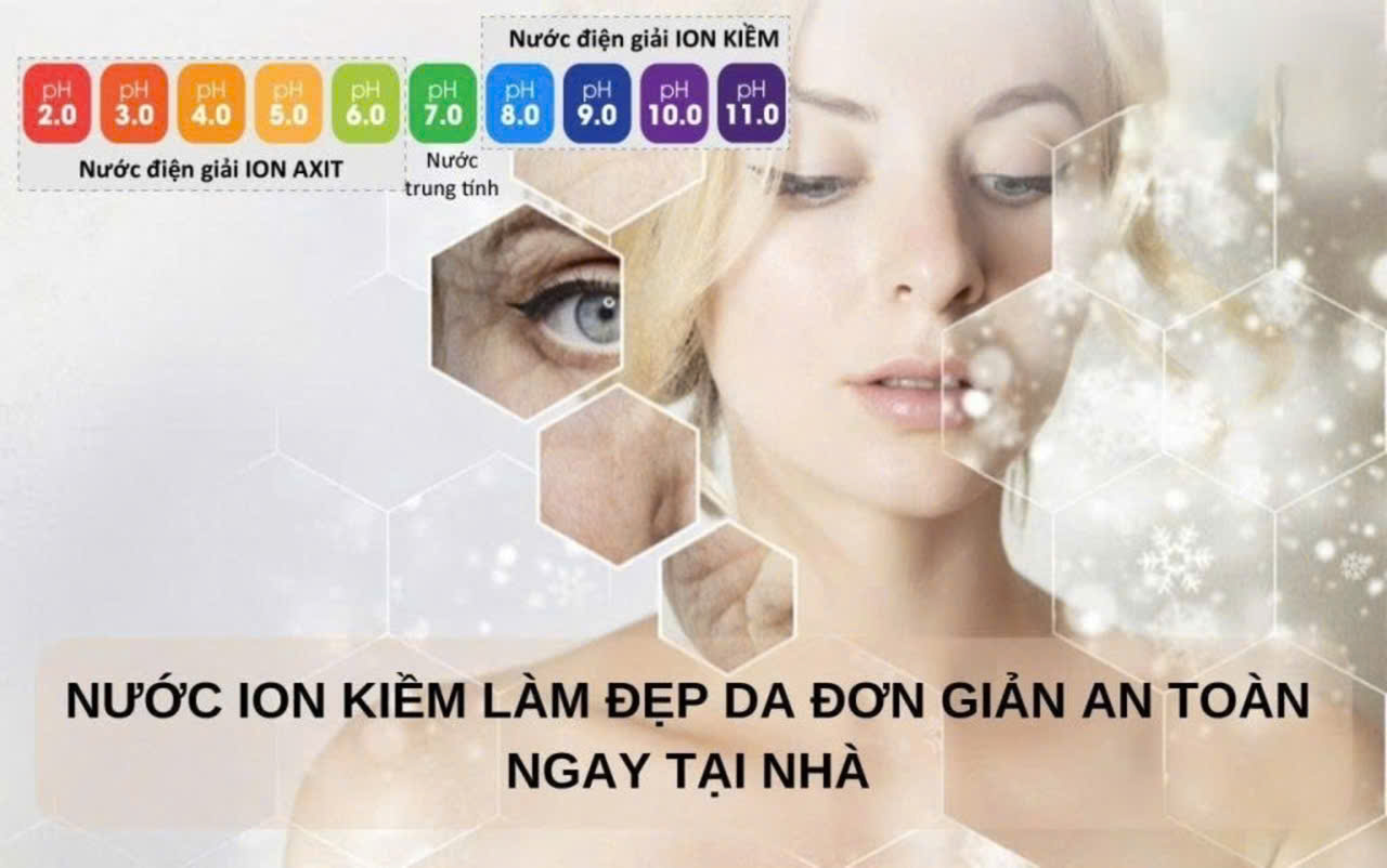 Nước ion kiềm làm đẹp da