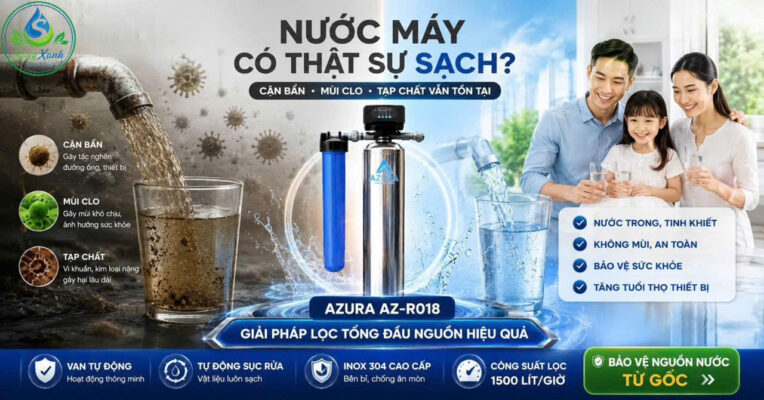 Lọc Tổng 4 Cấp Lọc AZ-R024, lọc nước uống, lọc nước sinh hoạt, lọc tổng, lọc nước đầu nguồn, lọc nước máy, lọc nước tốt, lọc nước giá rẻ, lọc nước